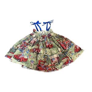 Handmade Patriotic Tie Shoulder Dress Size 3-6M